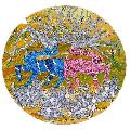 Barah Singha_16 inch dia_Circular_Acrylic_Modern Tribal Art