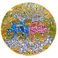 Barah Singha_16 inch dia_Circular_Acrylic_Modern Tribal Art