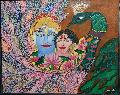 Beautiful Radha Krishna Wall Religious  Painting in Multicolours 