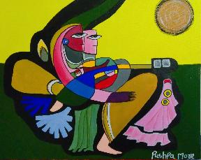 Couple  Abstract Painting  by Pushpa Mahadeo More at GreenC