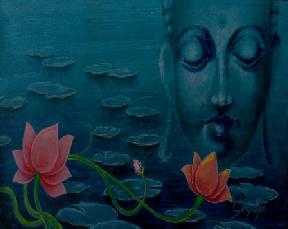 Harmony Buddha Religious Acrylic Painting on Canvas | GreenC