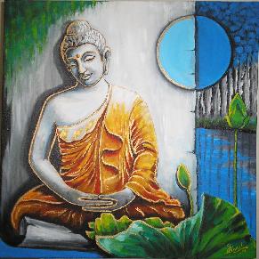 Serenity - Canvas Buddha Painting Images | GREENC.IN