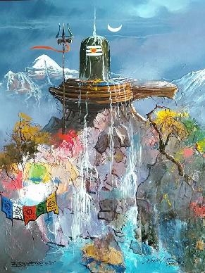 Shiva Lingaa 20'' x 30'' Acrylic on Canvas