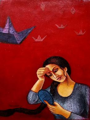 Shringar Ras Painting by Monalisa Sarkar Mitra - GreenC.in