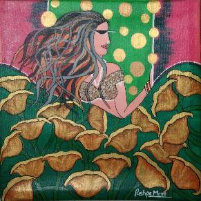 Womaniya sires 1 15×15 Woman Painting Acrylic on stretched canvas
